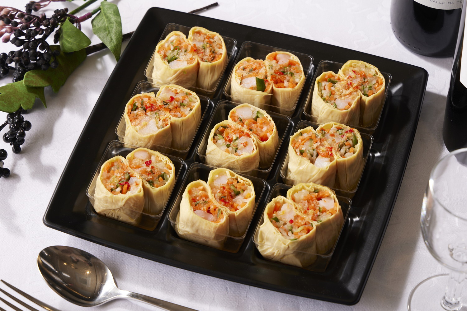 エビと野菜の生湯葉ロール