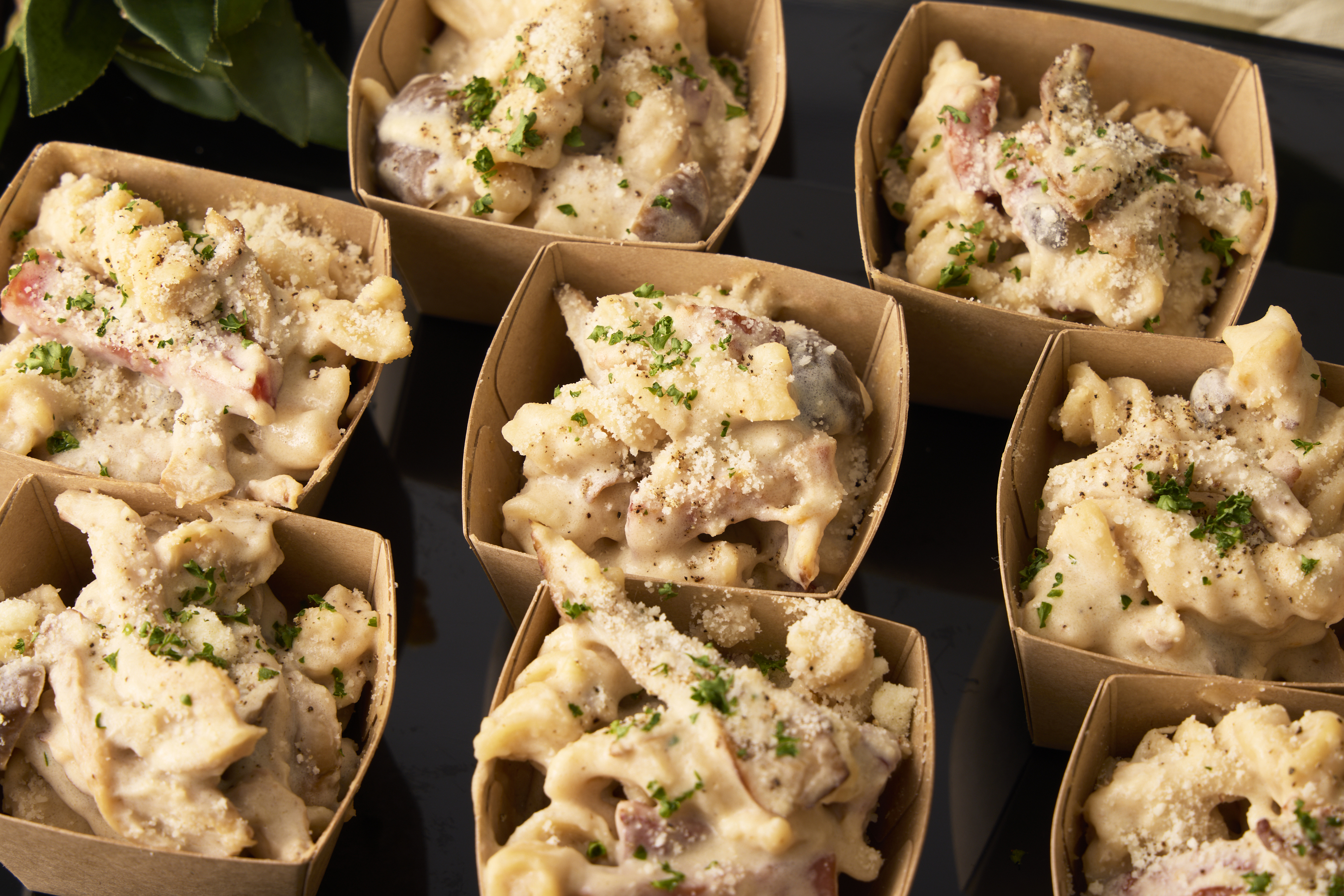 きのことベーコンのショートパスタ
濃厚クリームソース