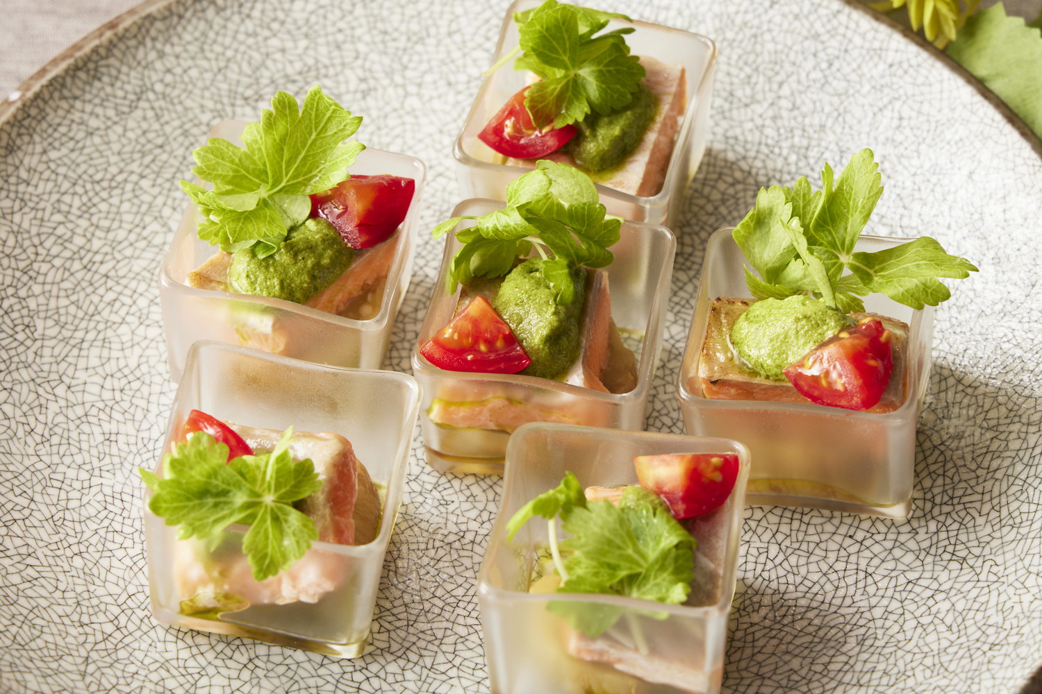 真空調理したトラウトサーモンの炙り