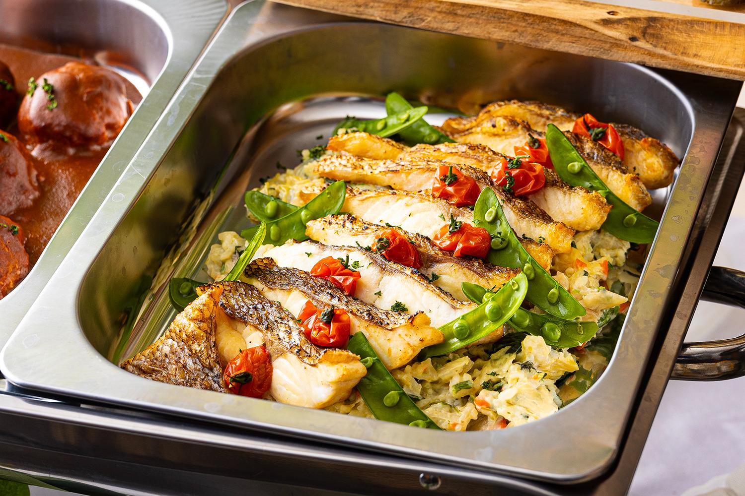 桜鯛のポワレ　コラーゲンクリームリゾット添え