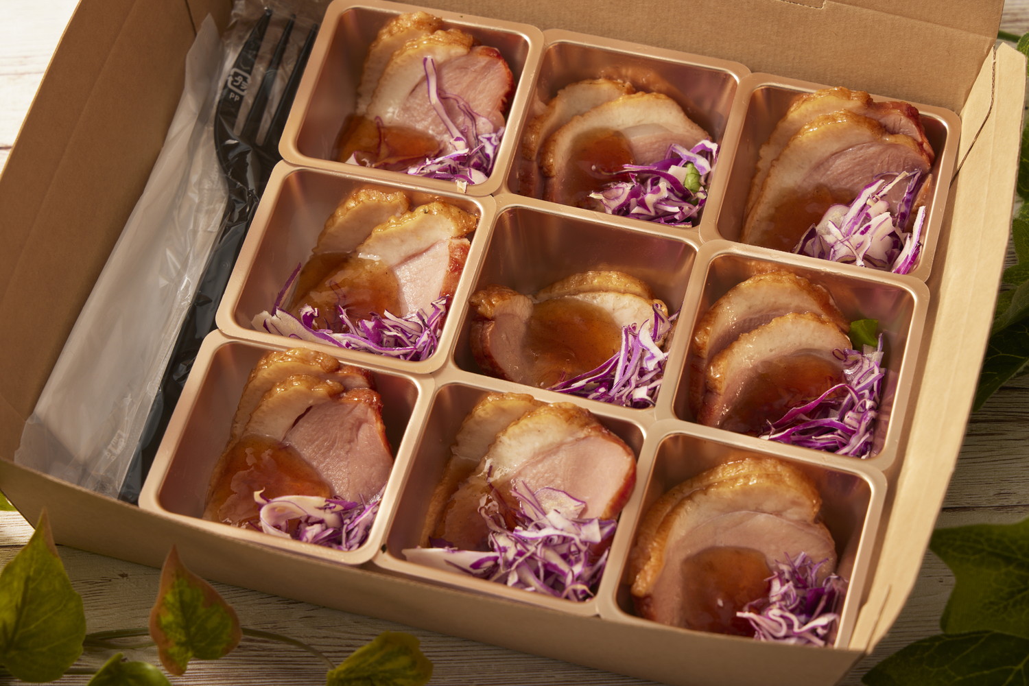 燻製合鴨のタリアータ　特製ポン酢ジュレで
