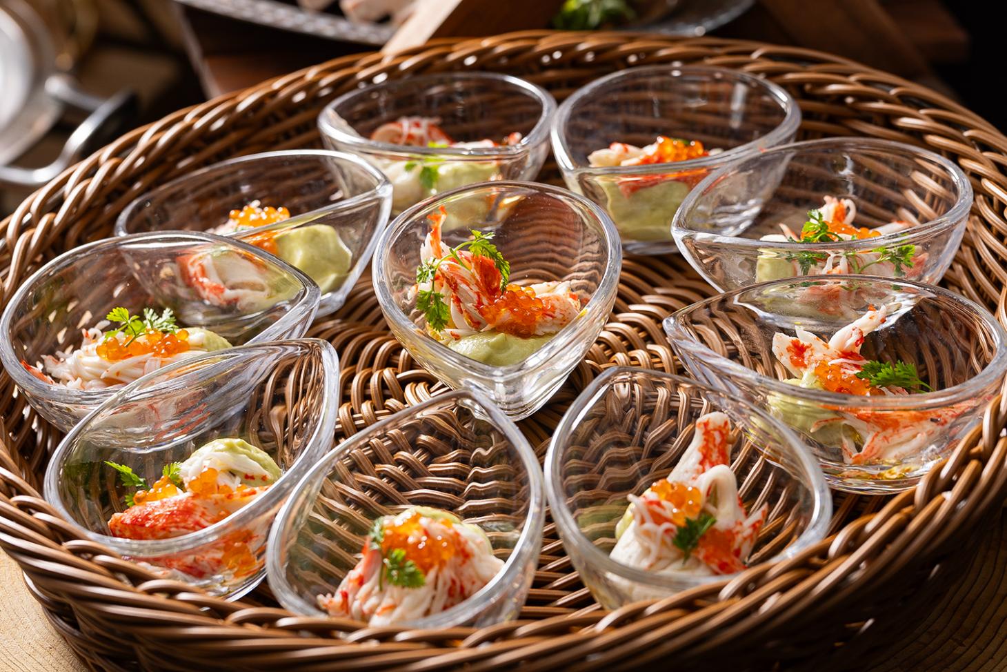 かに・アボカド・いくらパフェスタイル