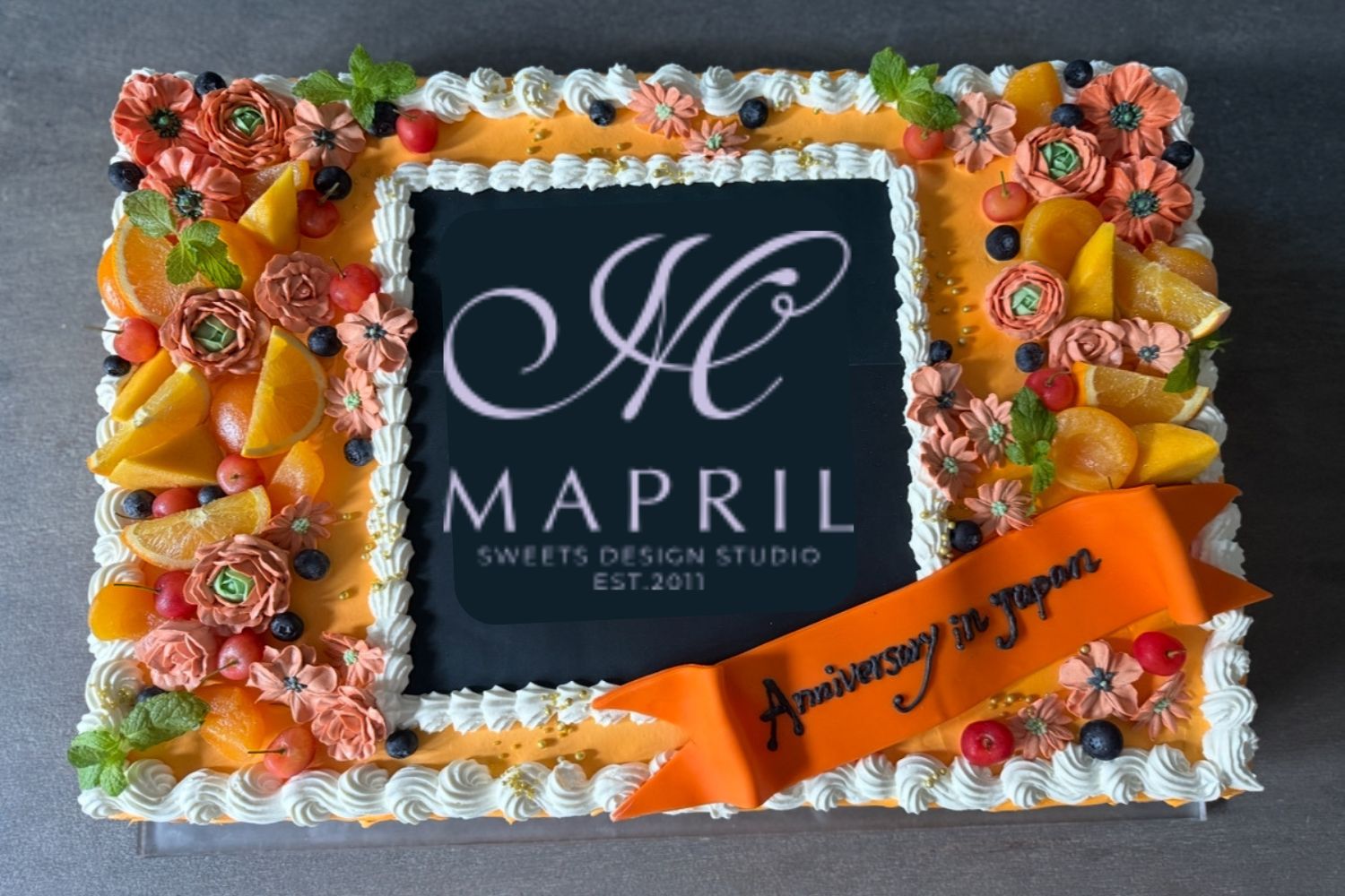 イメージ写真：（オプション内：フードプリント1式＋バタークリームフラワー＋色指定2式）