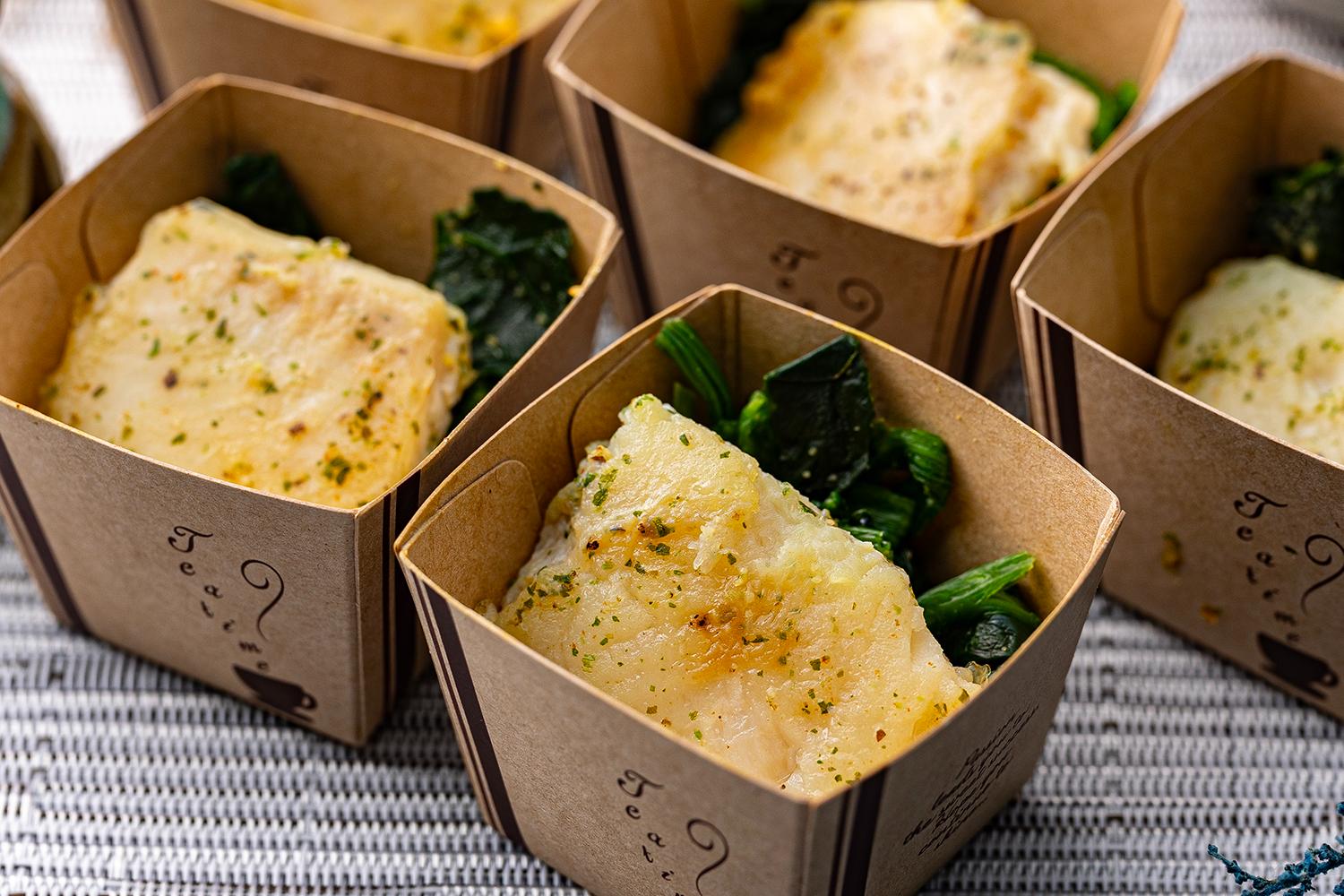 白身魚のプロヴァンス風と青菜和え
