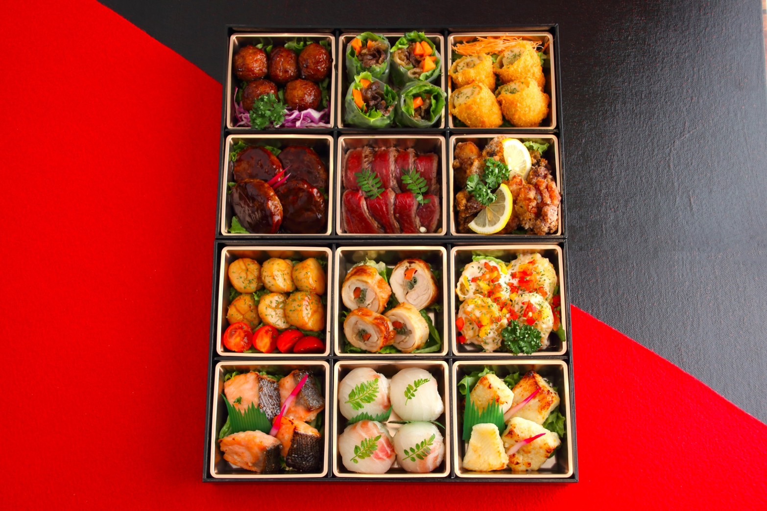 和食オードブル二段　女神宮と握り鮨六貫×四折付き(4人前)画像2