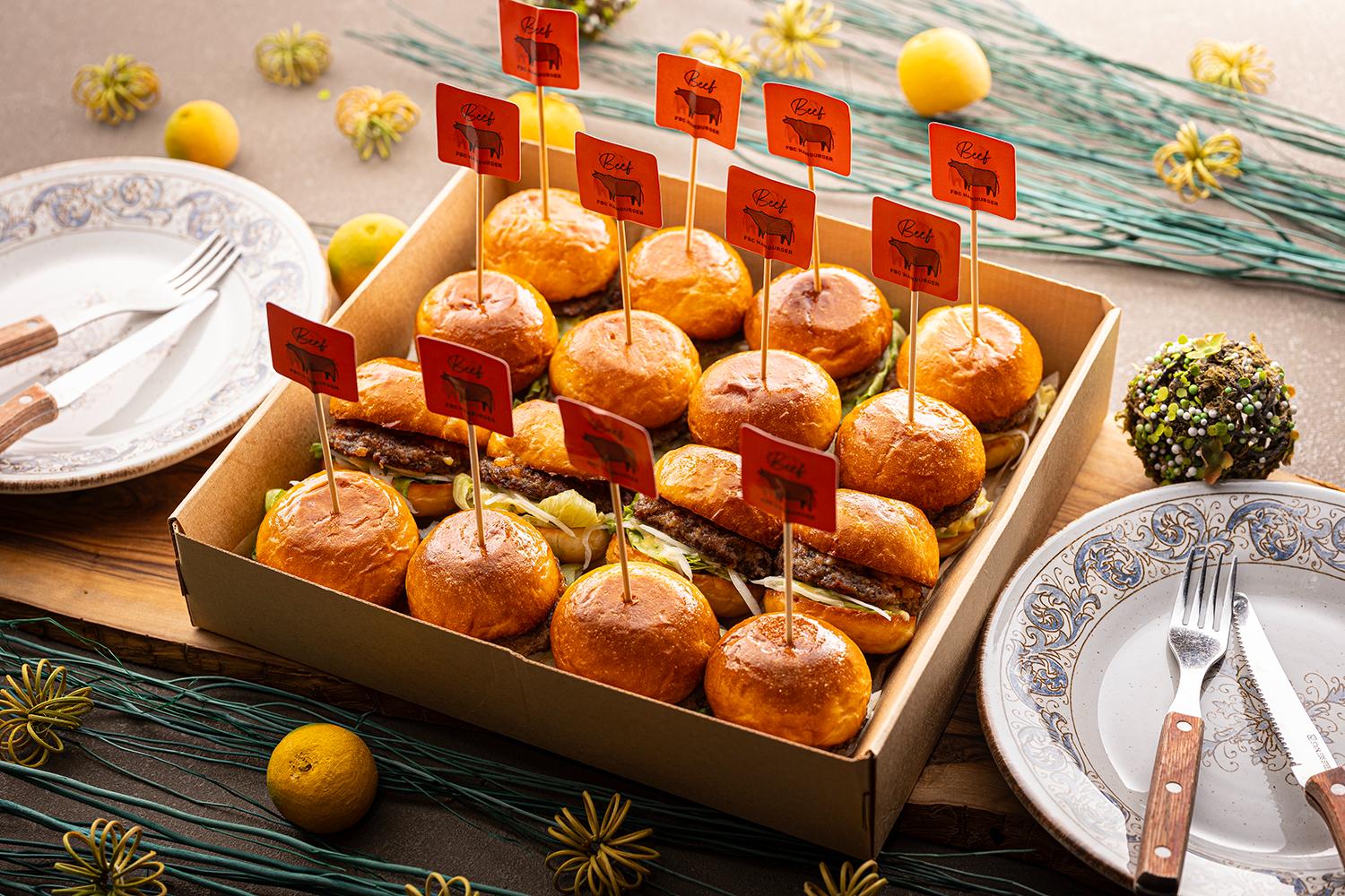 湯だねバンズのミニバーガー