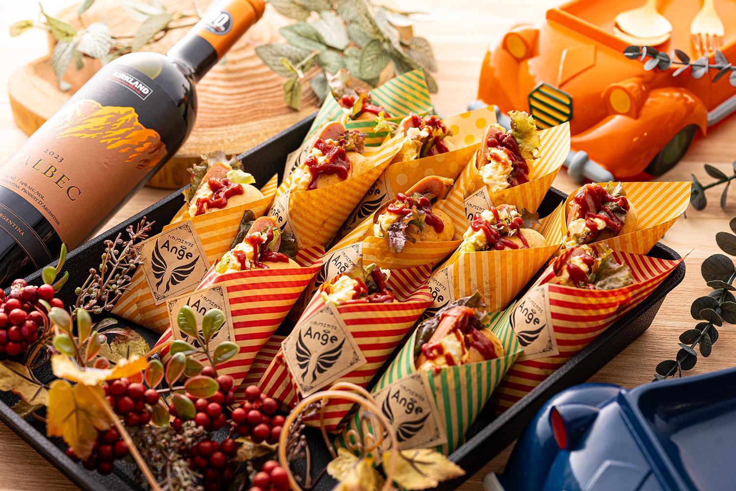 ロングソーセージのホットドッグ