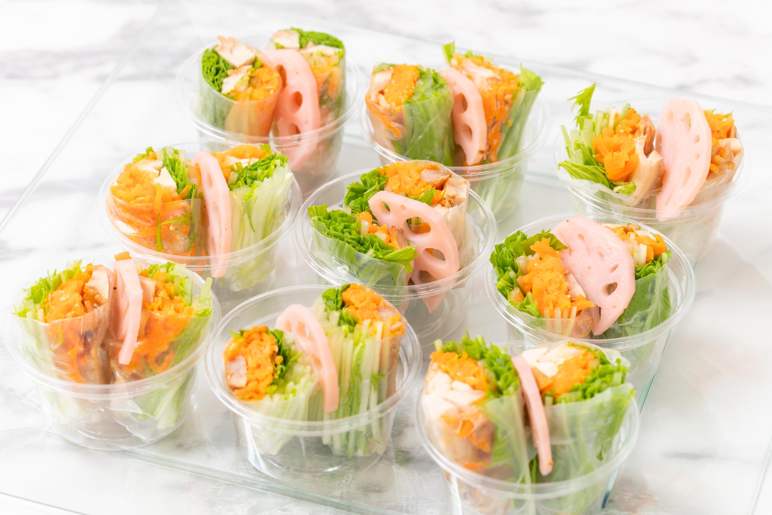 チキン入り野菜の生春巻き