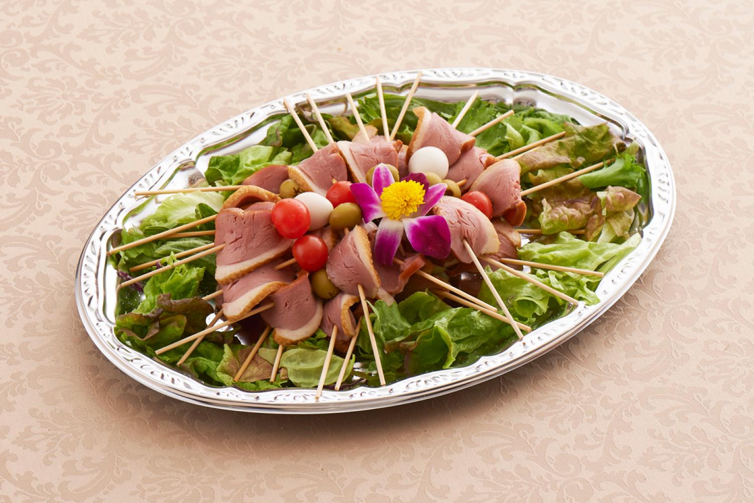 合鴨のピンチョス３種盛り