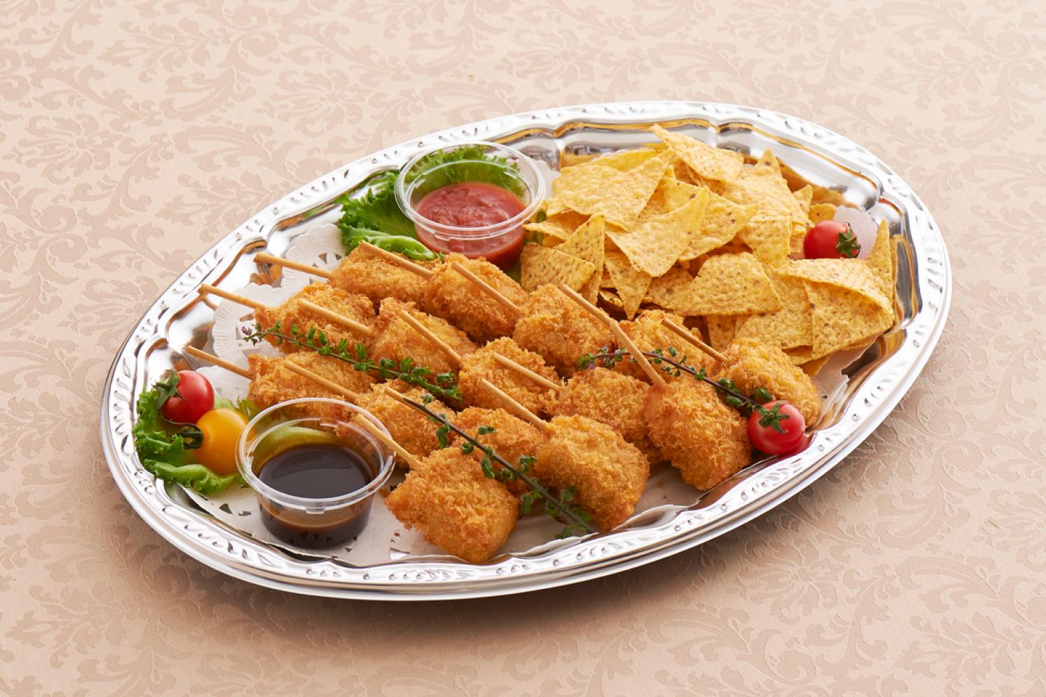 フィッシュカツのフライ＆トルティーヤチップス