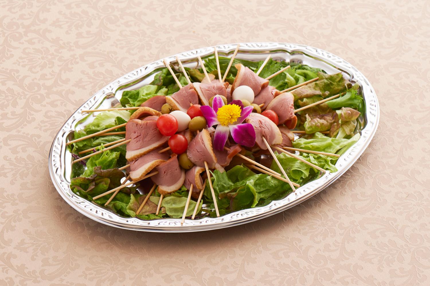 合鴨のピンチョス３種盛り