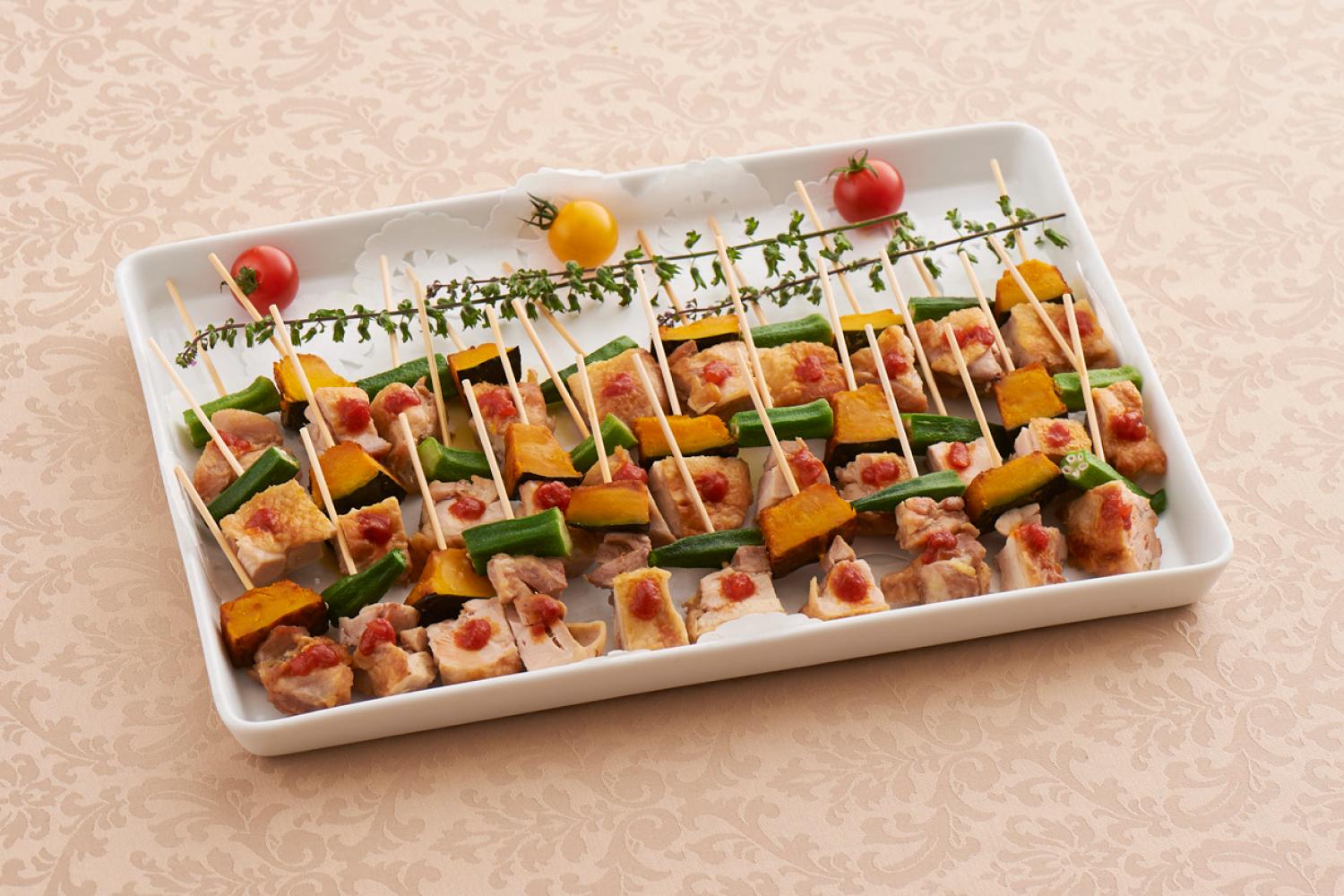 鶏肉と野菜のピンチョス
