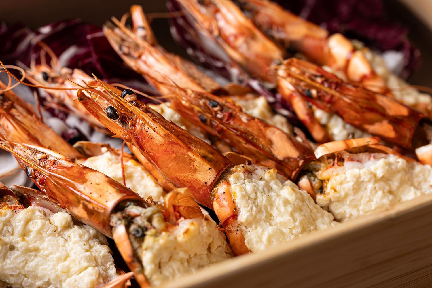 有頭エビオーブン焼き