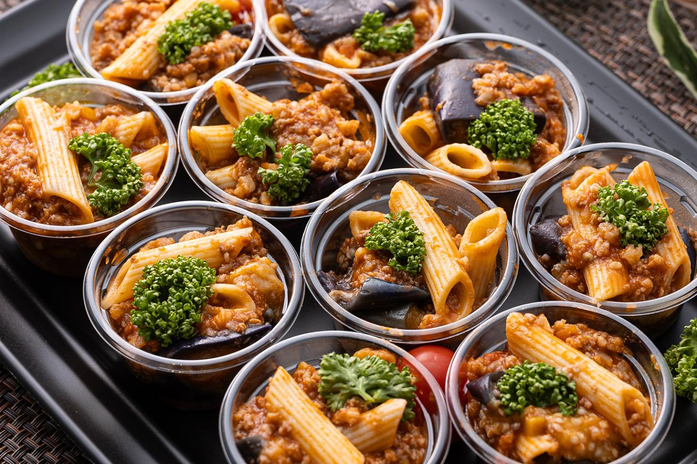 なすとひき肉のトマトペンネ